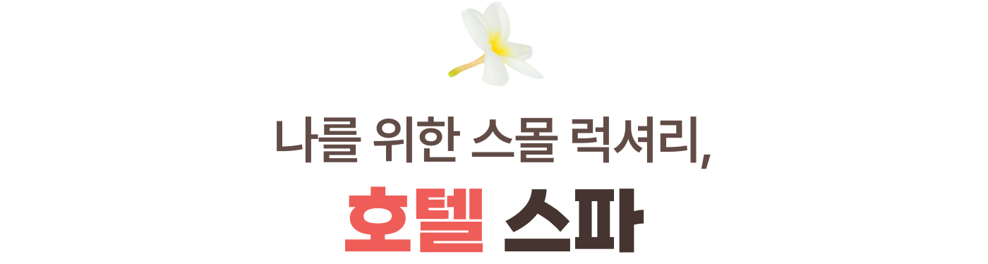 나를 위한 스몰 럭셔리, 호텔 스파